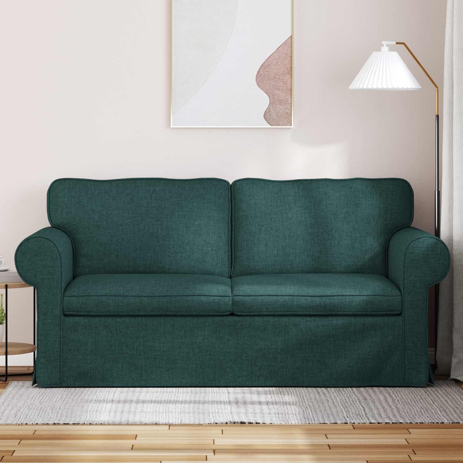 Sofa Dunkelgrün 175 x 82 x 80 cm Stoff