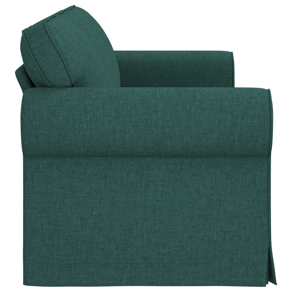 Sofa Dunkelgrün 215 x 82 x 80 cm Stoff