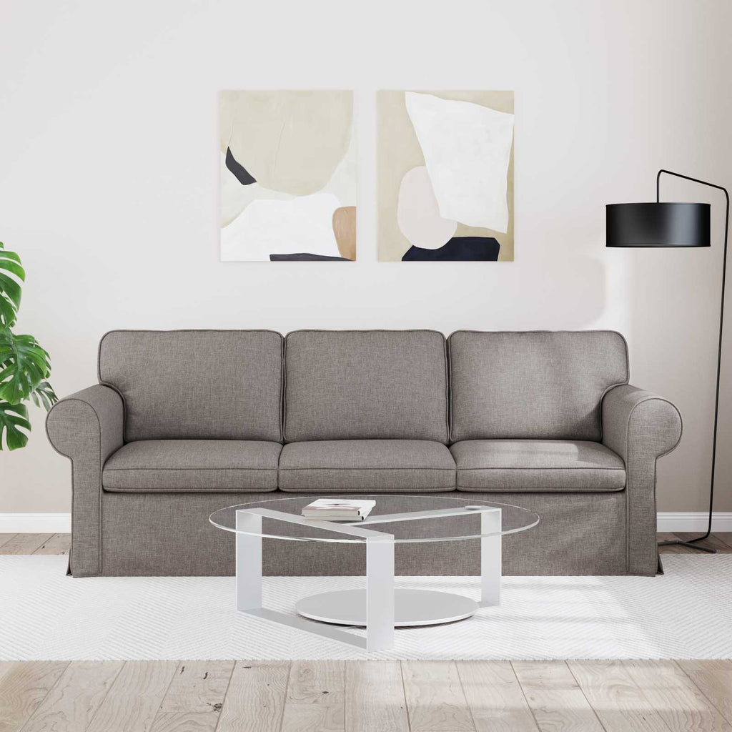 Sofa Taupe 215 x 82 x 80 cm Stoff