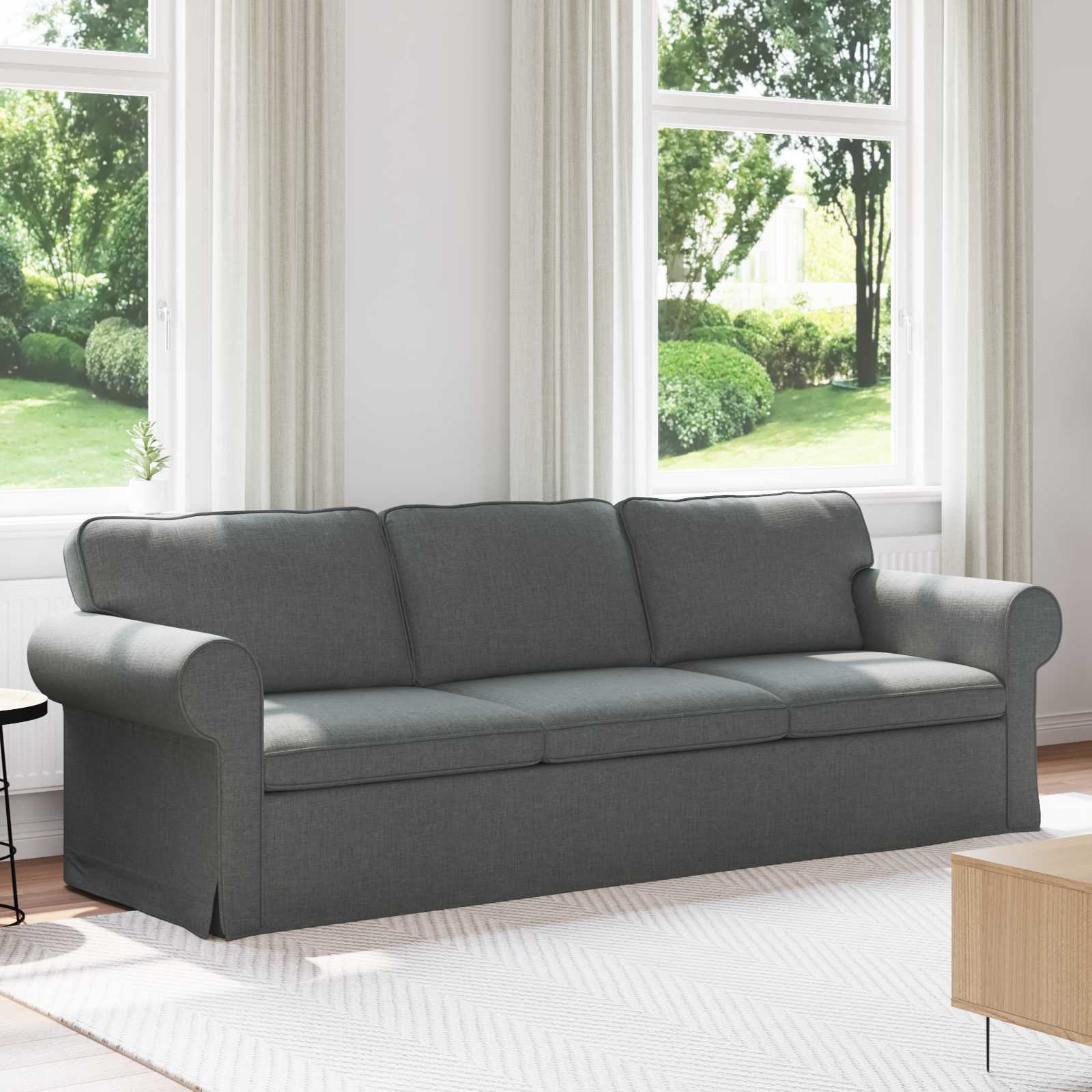 Sofa Dunkelgrau 245 x 82 x 80 cm Stoff