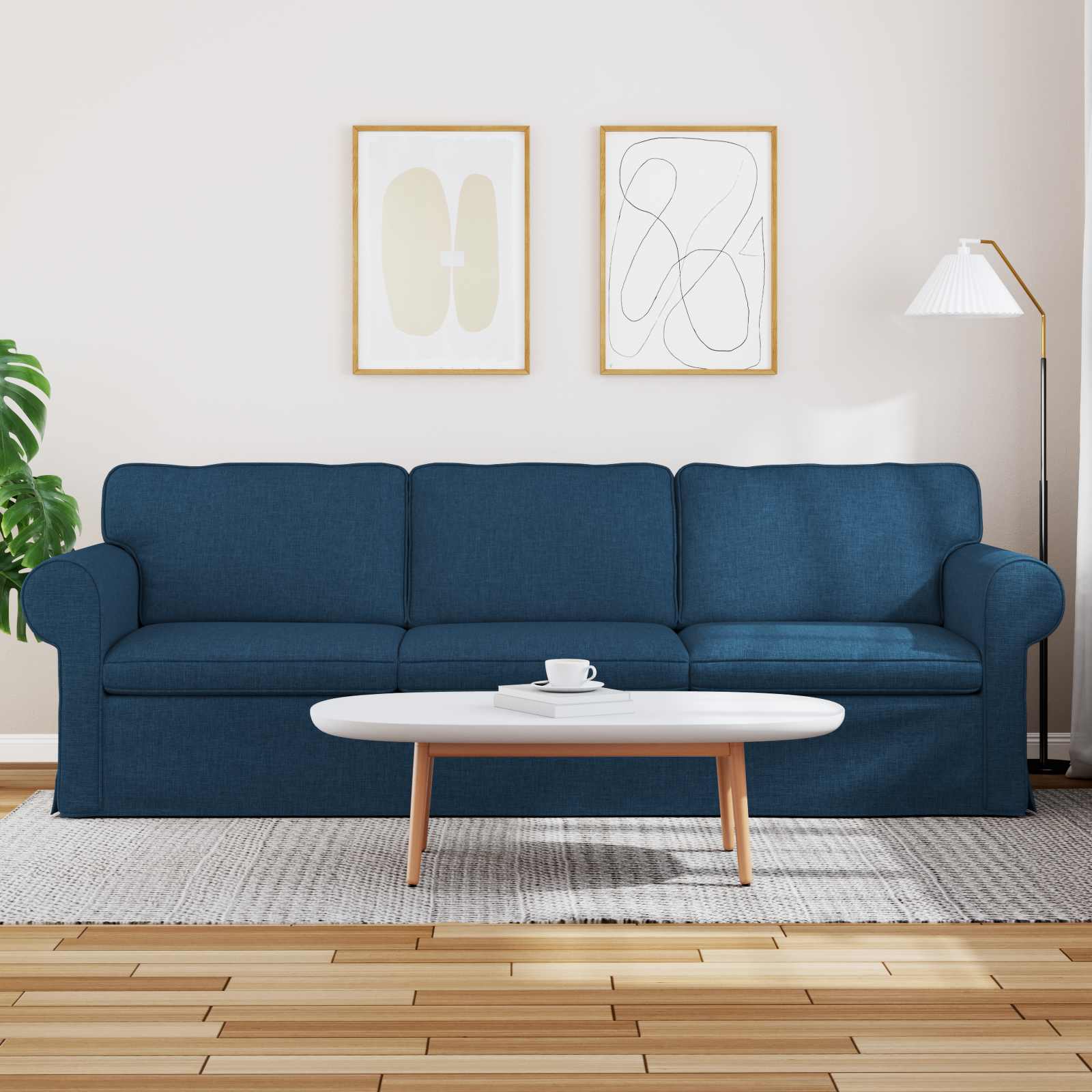 Sofa Blau 245 x 82 x 80 cm Stoff