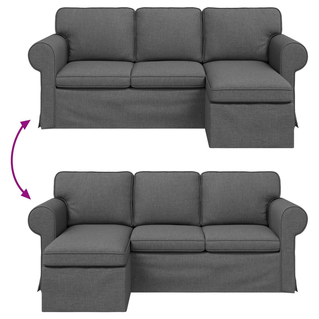 Sofa Dunkelgrau 195 x 138 x 80 cm Stoff