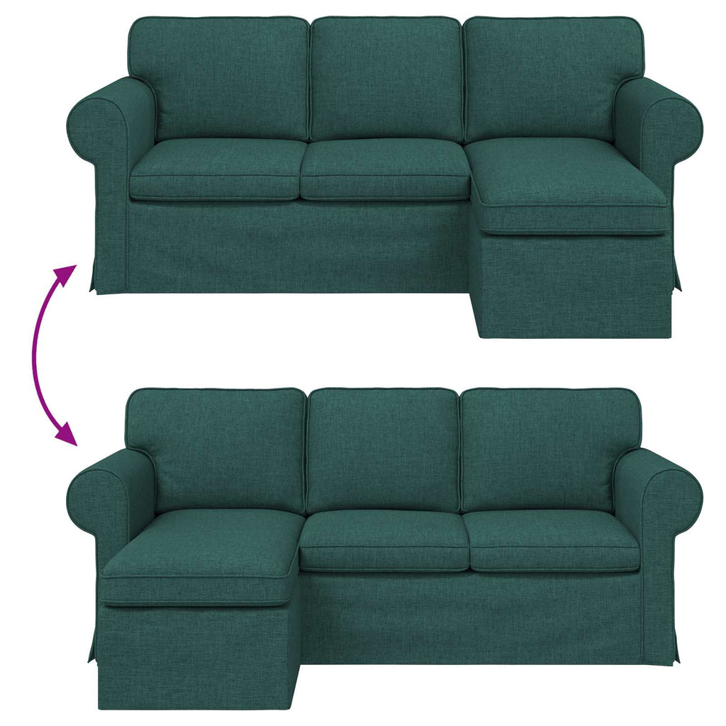 Sofa Dunkelgrün 195 x 138 x 80 cm Stoff