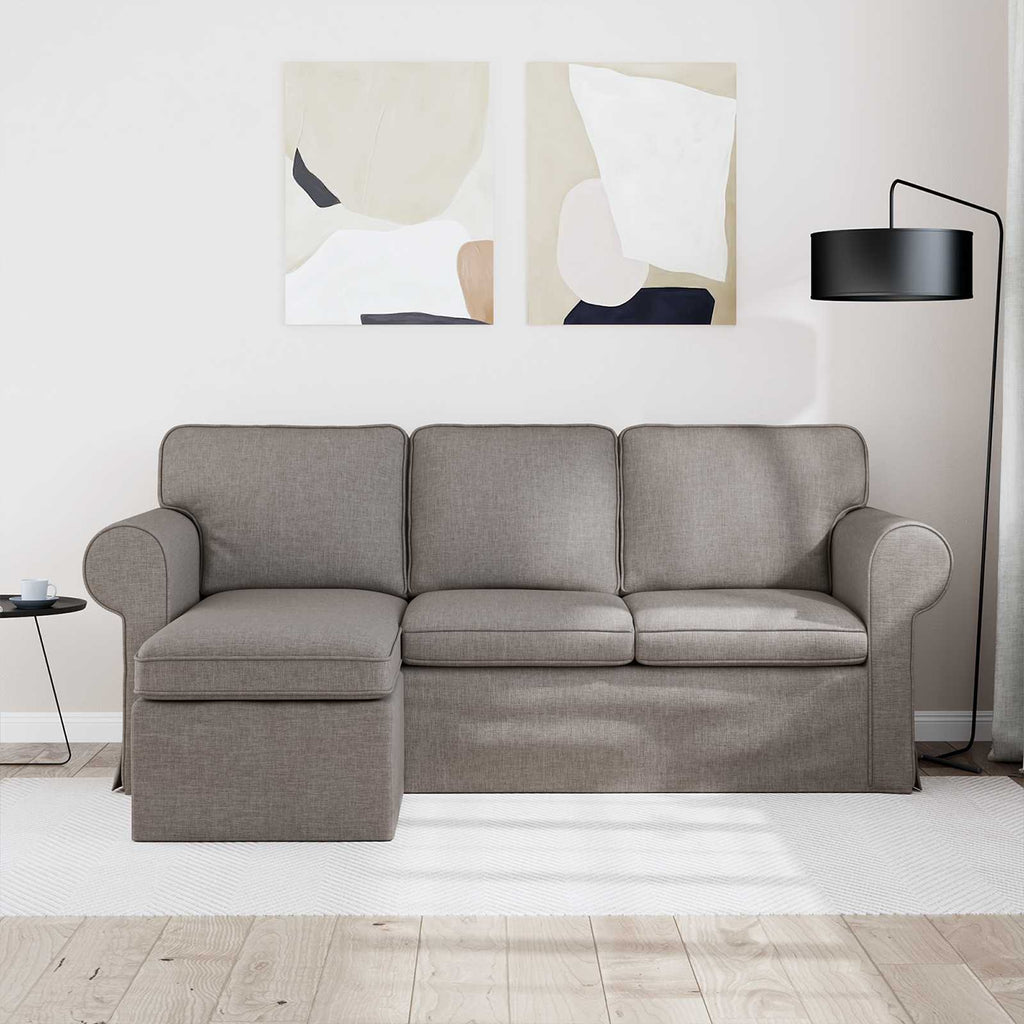 Sofa Taupe 195 x 138 x 80 cm Stoff