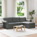 Sofa Dunkelgrau 245 x 138 x 80 cm Stoff