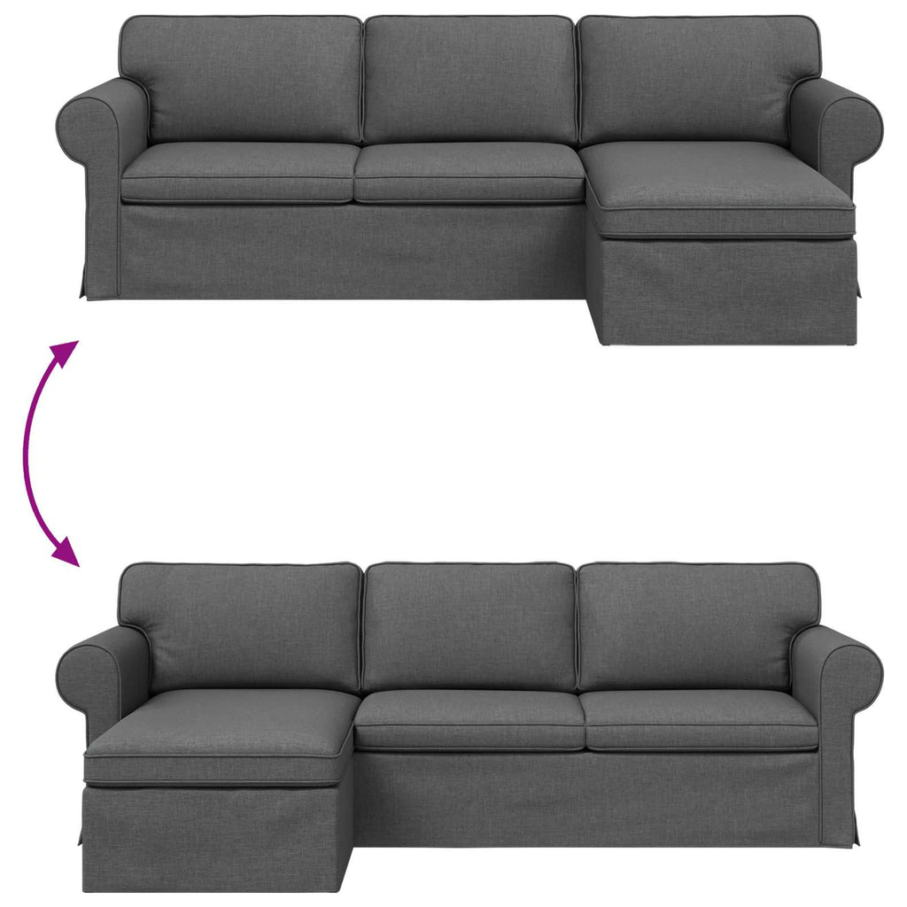 Sofa Dunkelgrau 245 x 138 x 80 cm Stoff