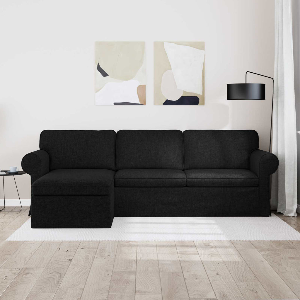 Sofa Schwarz 245 x 138 x 80 cm Stoff
