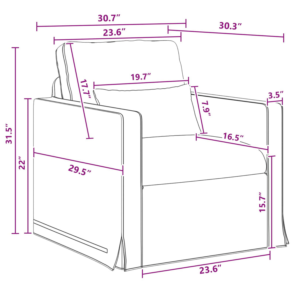 Sofa Dunkelgrau 78 x 78 x 80 cm Stoff