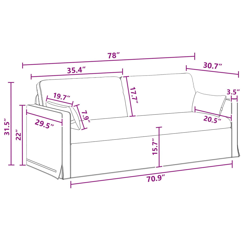 Sofa Dunkelgrau 158 x 78 x 80 cm Stoff
