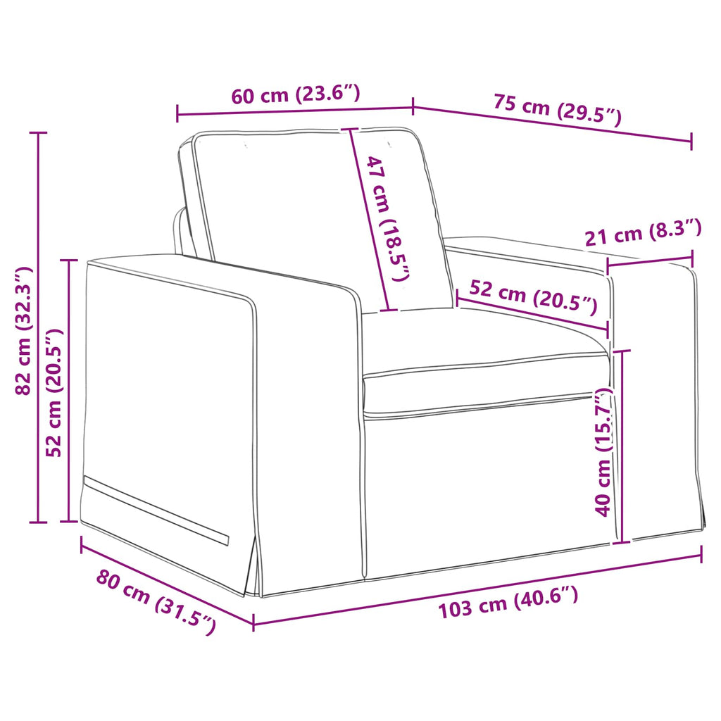 Sofa Creme 103 x 80 x 82 cm Stoff