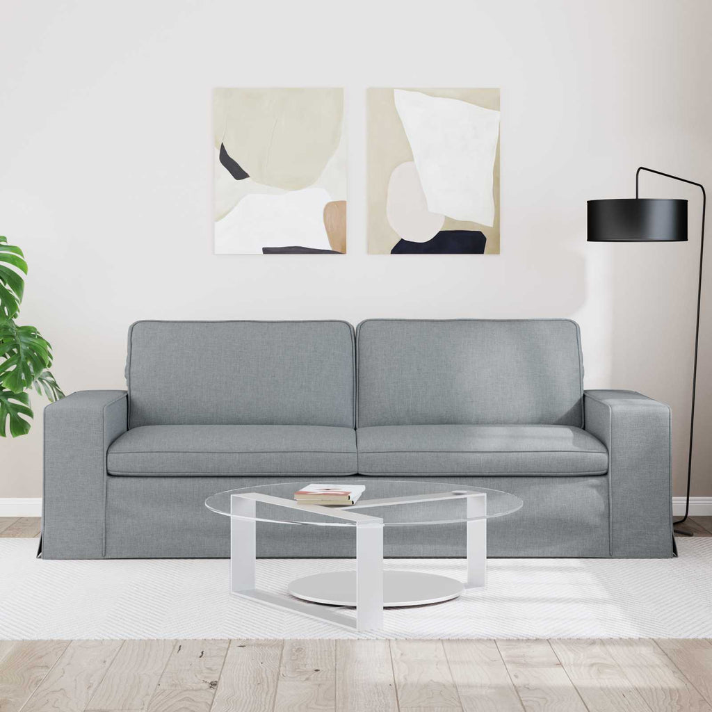 Sofa Hellgrau 222 x 80 x 82 cm Stoff