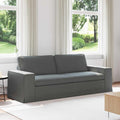 Sofa Dunkelgrau 222 x 80 x 82 cm Stoff
