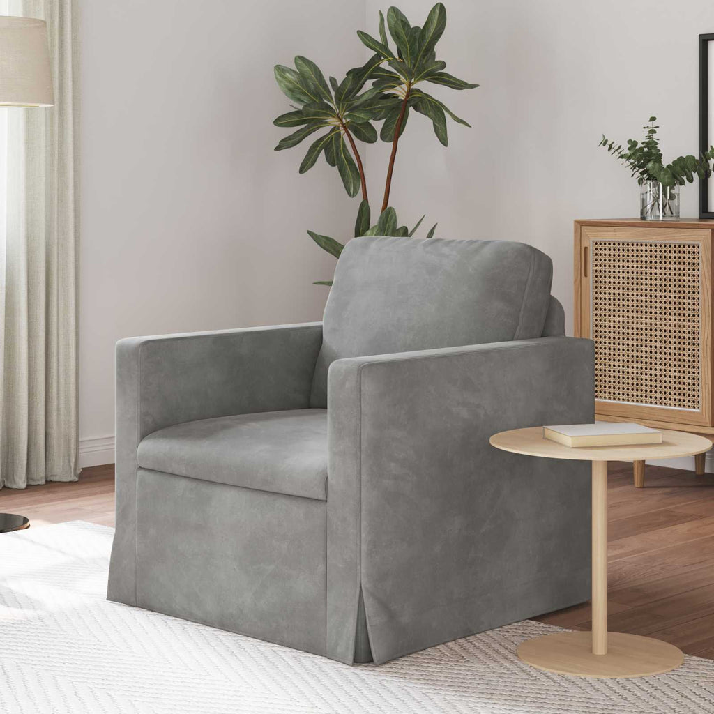 Sofa Hellgrau 78 x 78 x 80 cm Samt