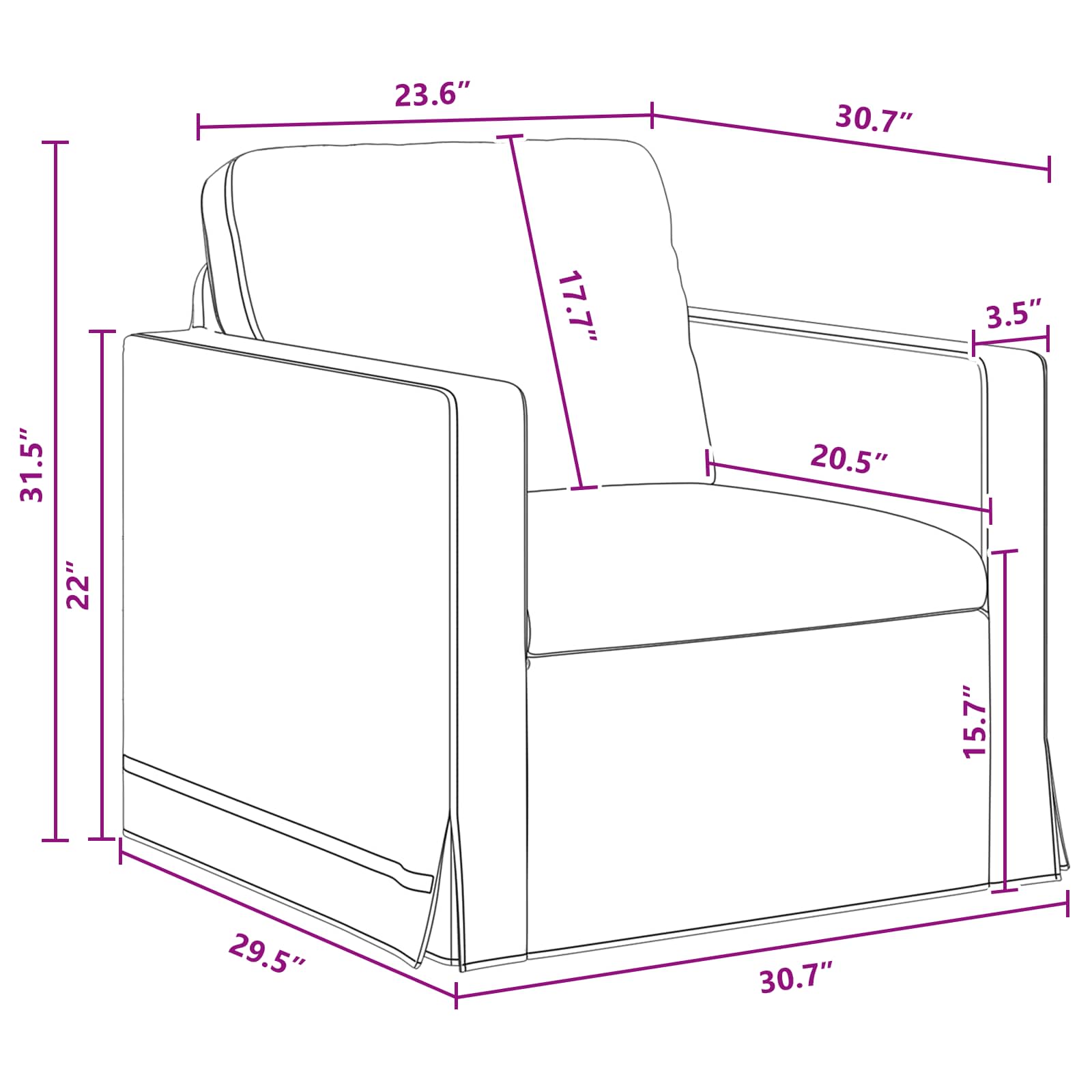 Sofa Dunkelgrau 78 x 78 x 80 cm Samt