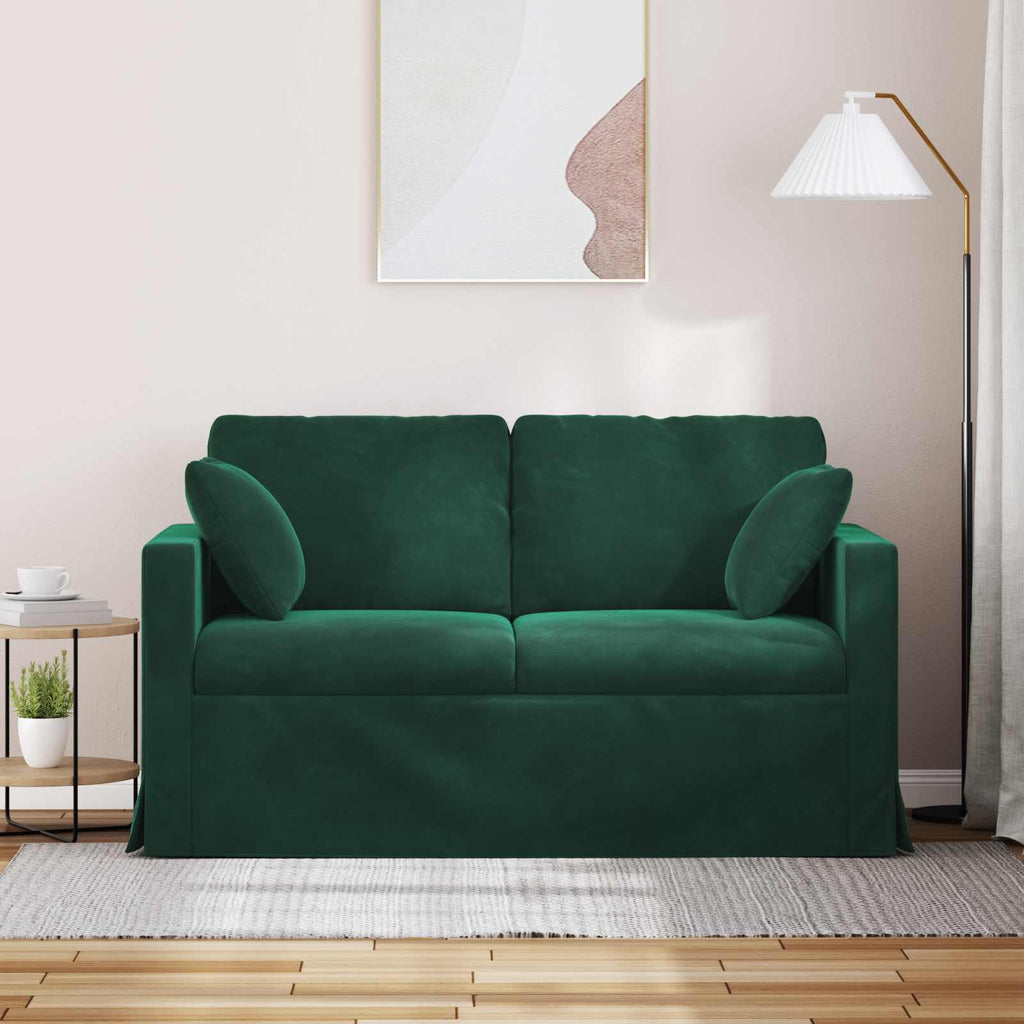 Sofa Dunkelgrün 138 x 78 x 80 cm Samt
