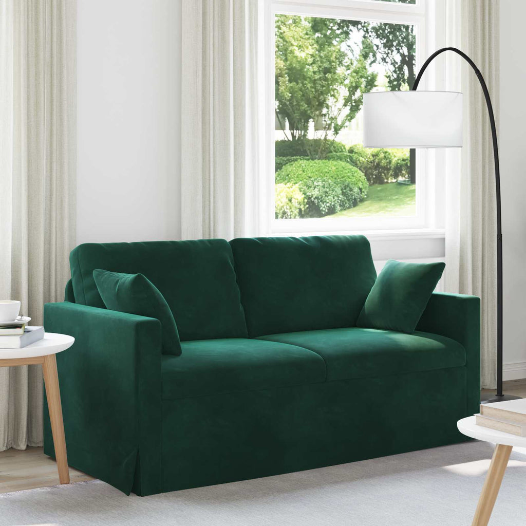 Sofa Dunkelgrün 158 x 78 x 80 cm Samt