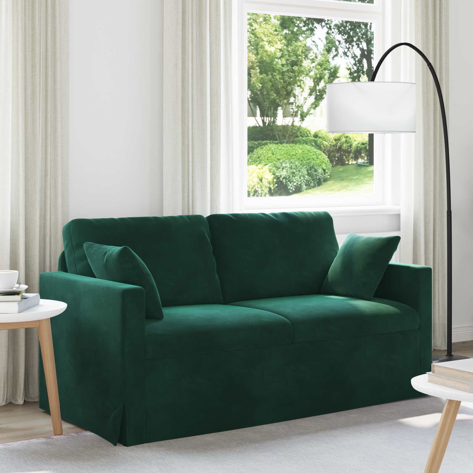 Sofa Dunkelgrün 158 x 78 x 80 cm Samt