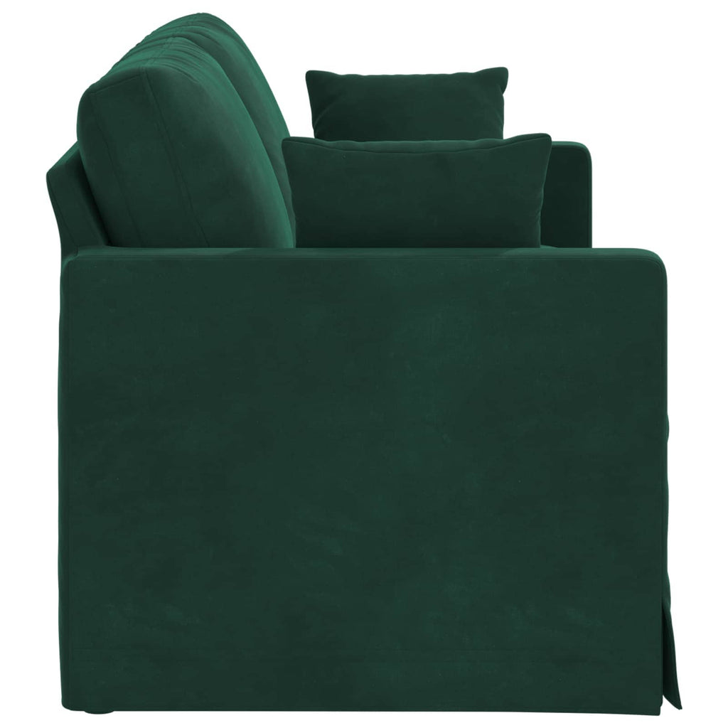 Sofa Dunkelgrün 158 x 78 x 80 cm Samt