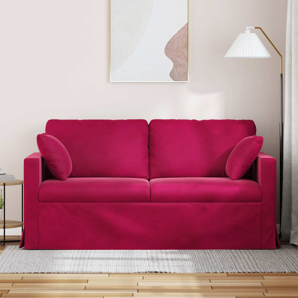Sofa Weinrot 158 x 78 x 80 cm Samt