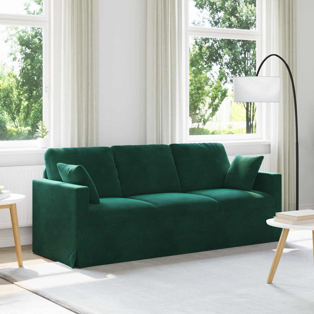 Sofa Dunkelgrün 198 x 78 x 80 cm Samt