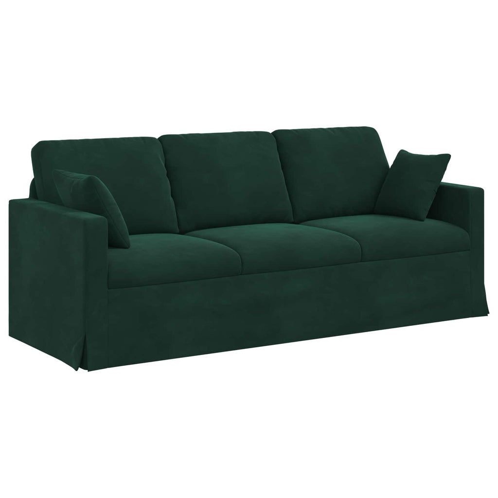 Sofa Dunkelgrün 198 x 78 x 80 cm Samt