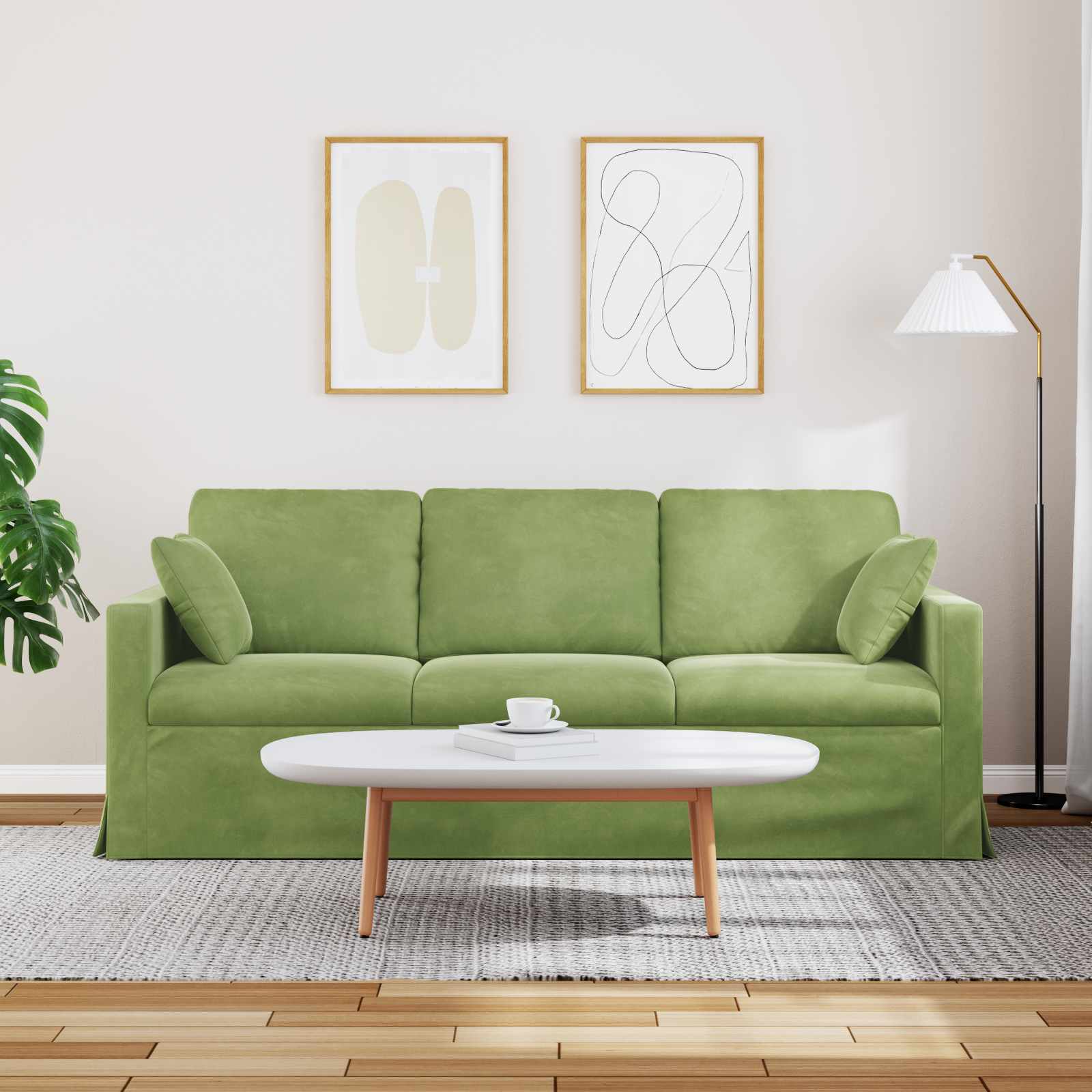 Sofa Hellgrün 198 x 78 x 80 cm Samt