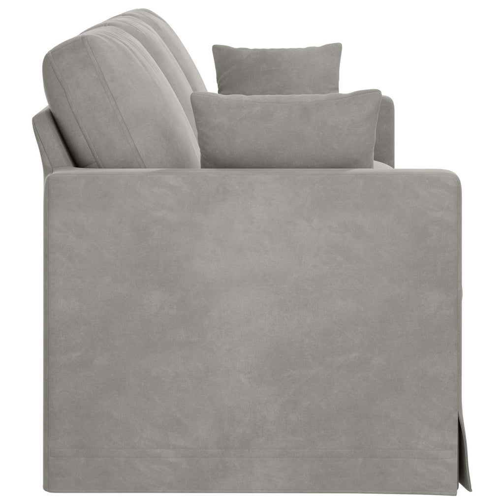 Sofa Hellgrau 228 x 78 x 80 cm Samt