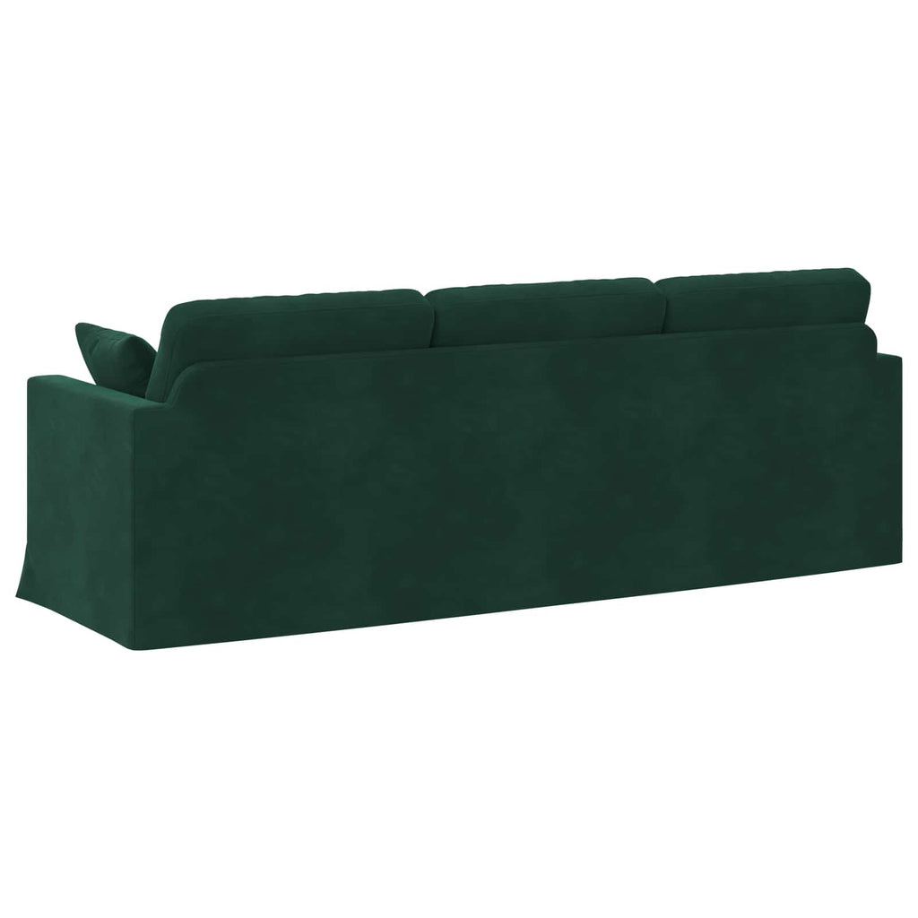 Sofa Dunkelgrün 228 x 78 x 80 cm Samt