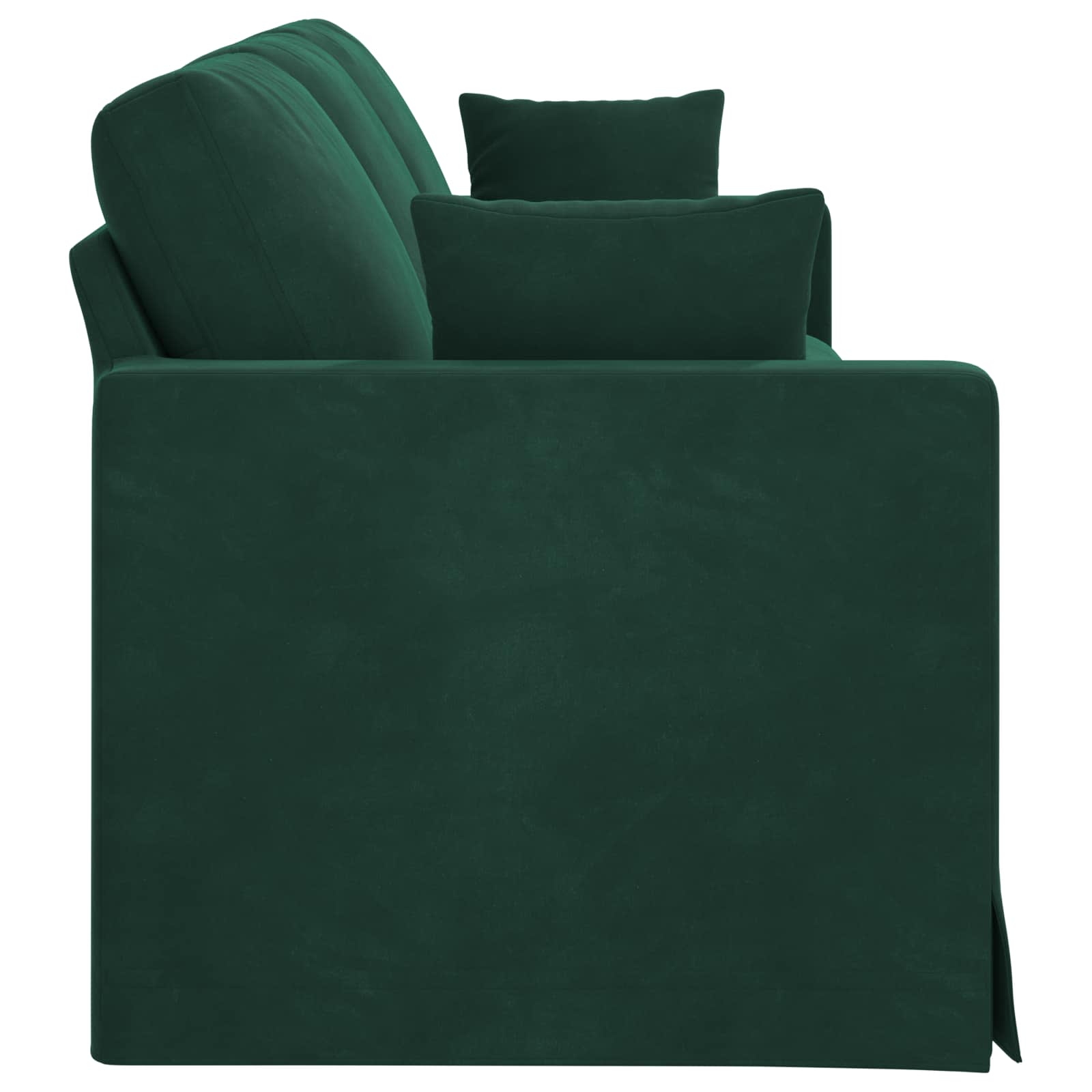 Sofa Dunkelgrün 228 x 78 x 80 cm Samt