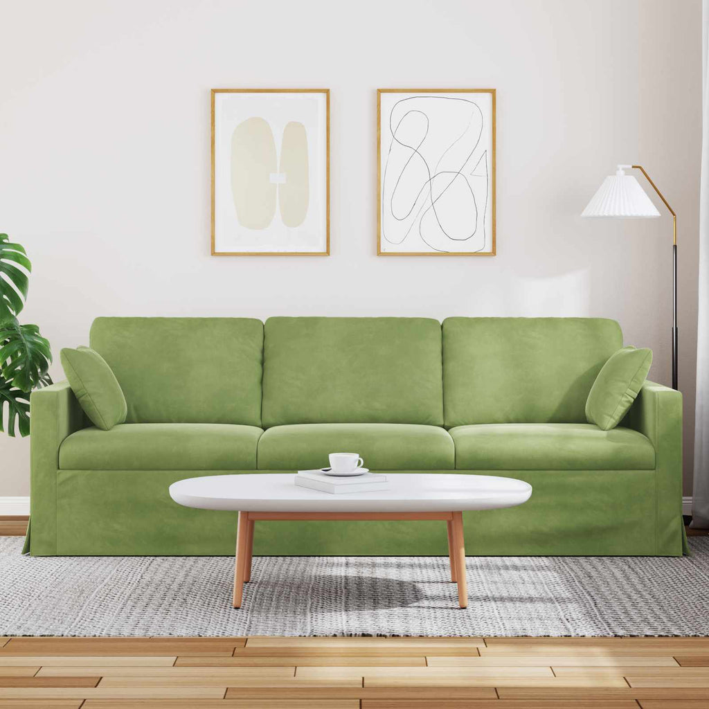 Sofa Hellgrün 228 x 78 x 80 cm Samt