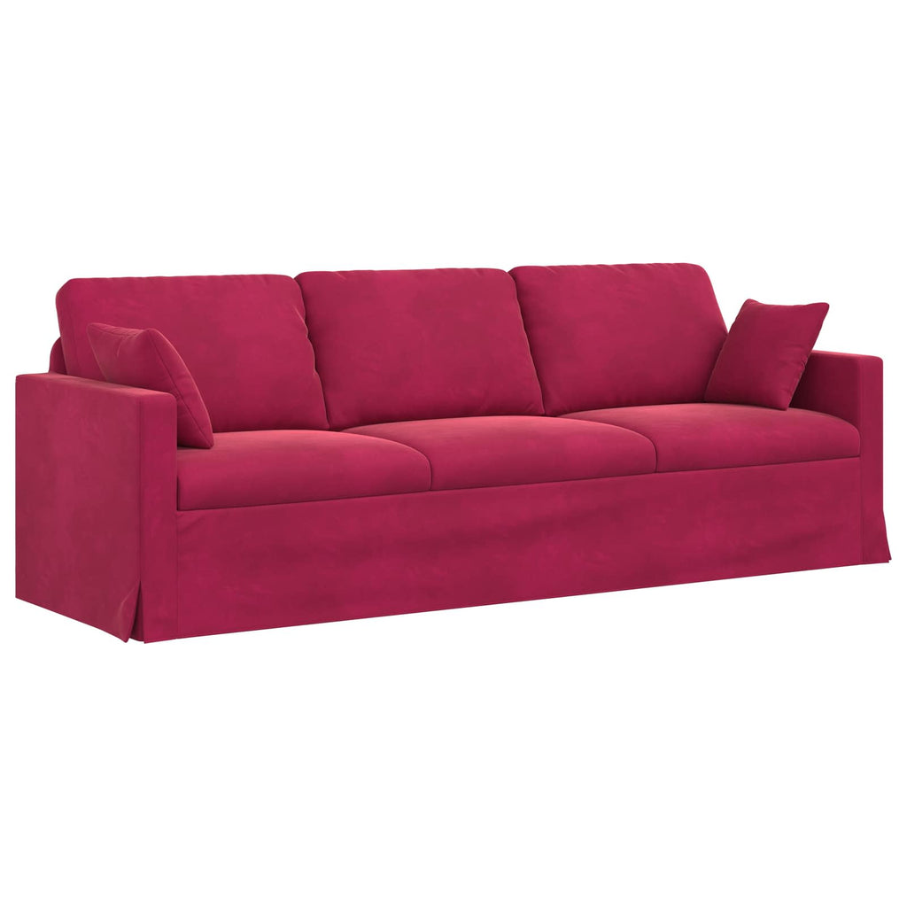 Sofa Weinrot 228 x 78 x 80 cm Samt