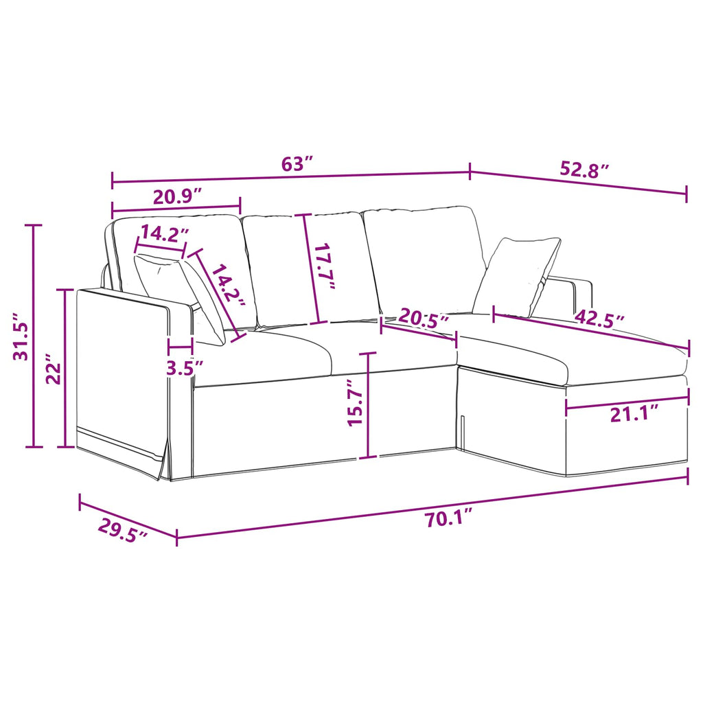 Sofa Dunkelgrau 178 x 134 x 80 cm Samt