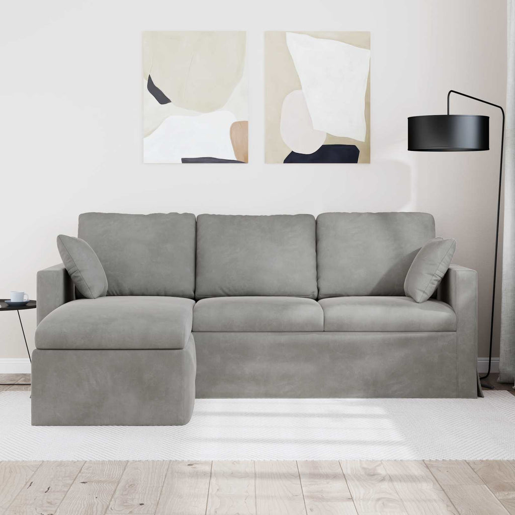 Sofa Hellgrau 198 x 134 x 80 cm Samt