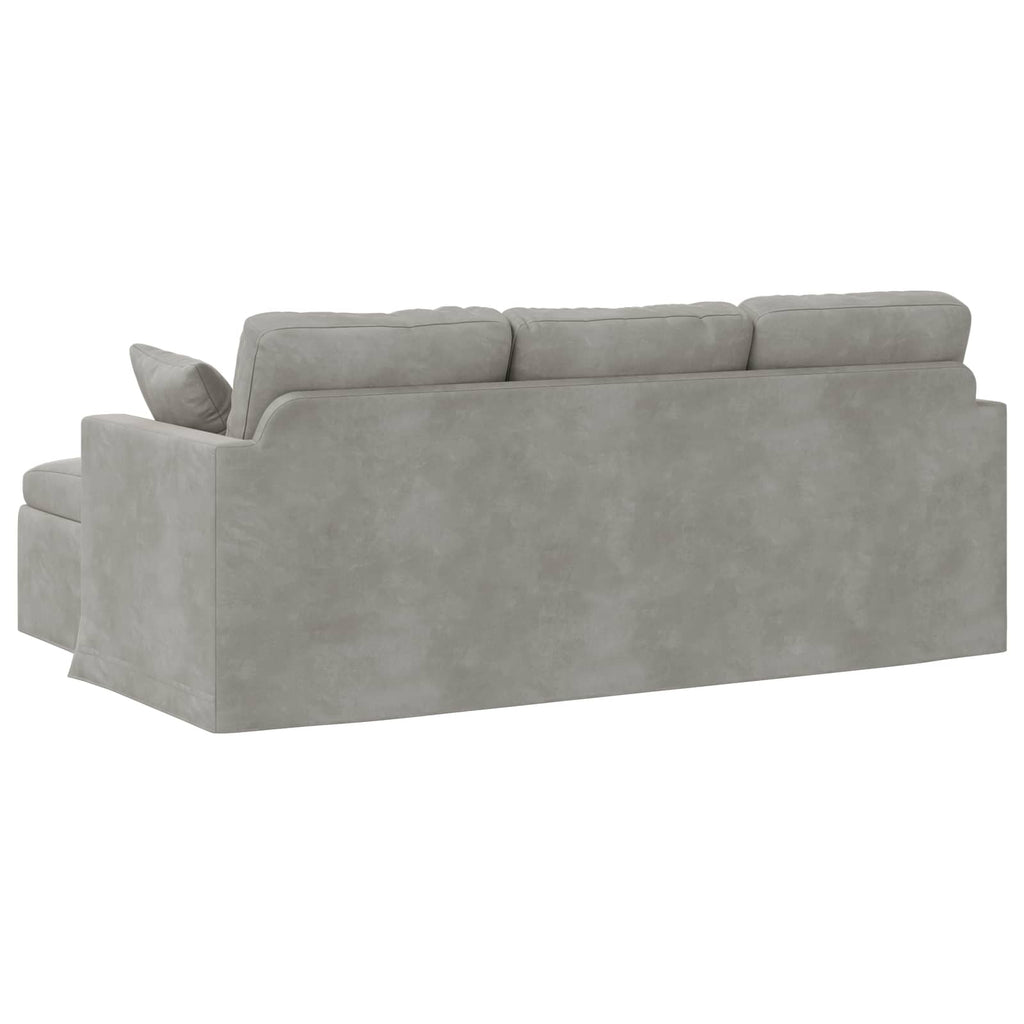 Sofa Hellgrau 198 x 134 x 80 cm Samt