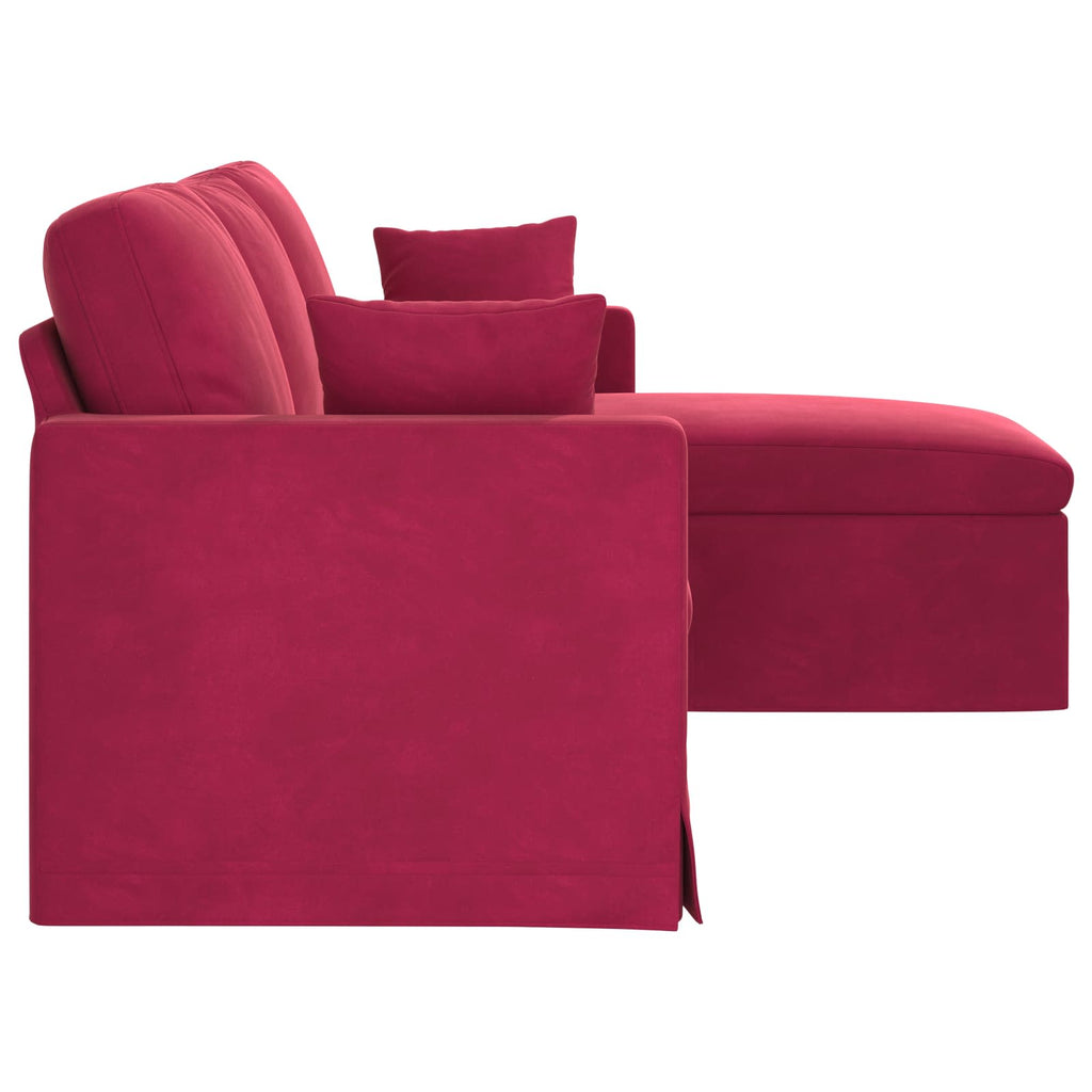 Sofa Weinrot 198 x 134 x 80 cm Samt