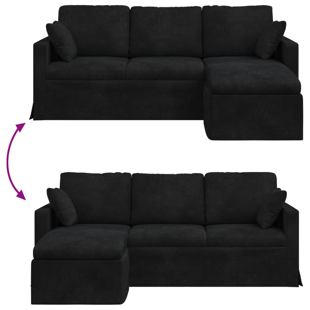 Sofa Schwarz 198 x 134 x 80 cm Samt