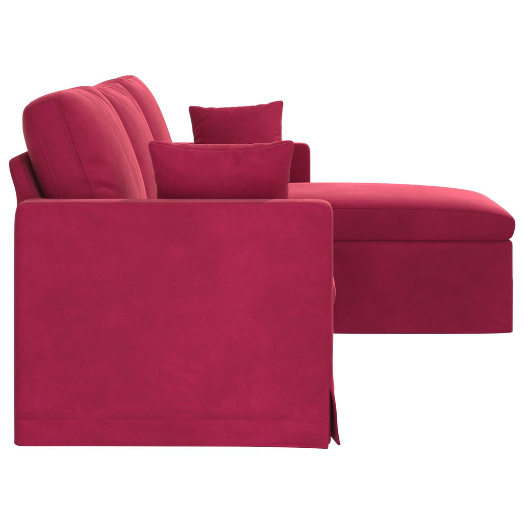 Sofa Weinrot 228 x 134 x 80 cm Samt