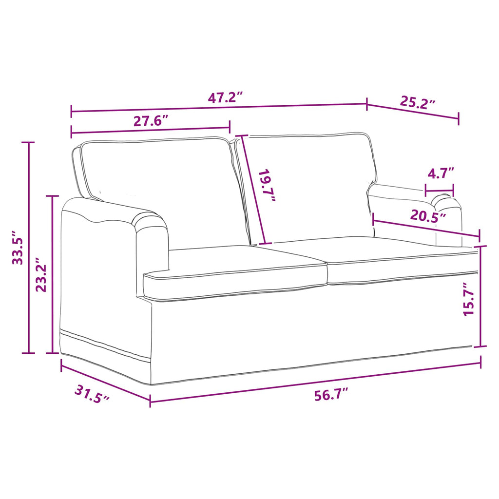 Sofa Dunkelgrau 144 x 80 x 85 cm Stoff