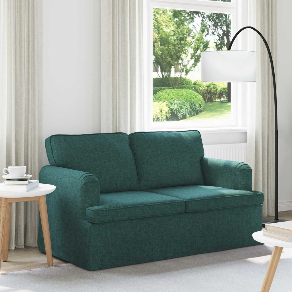 Sofa Dunkelgrün 144 x 80 x 85 cm Stoff