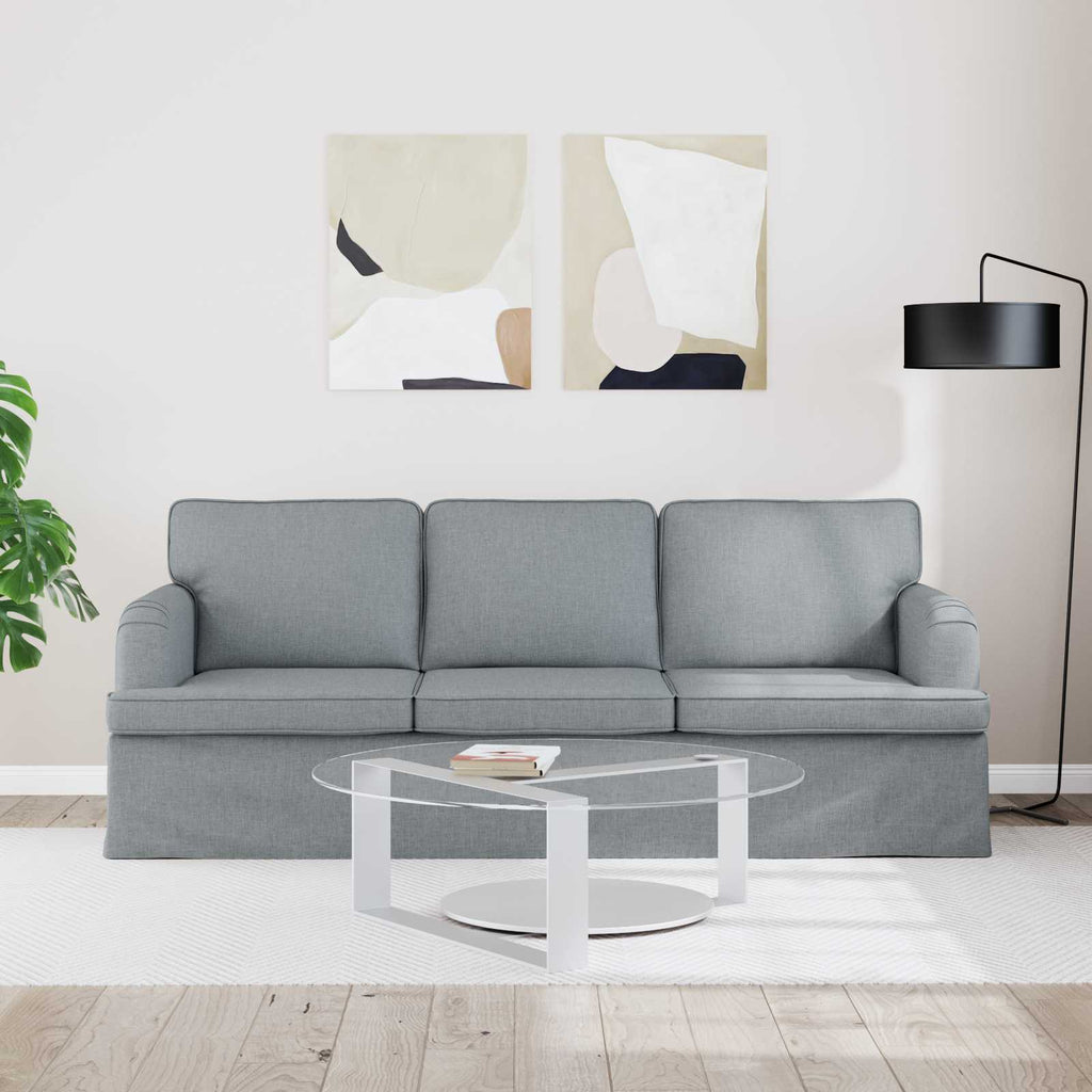 Sofa Hellgrau 201 x 80 x 85 cm Stoff