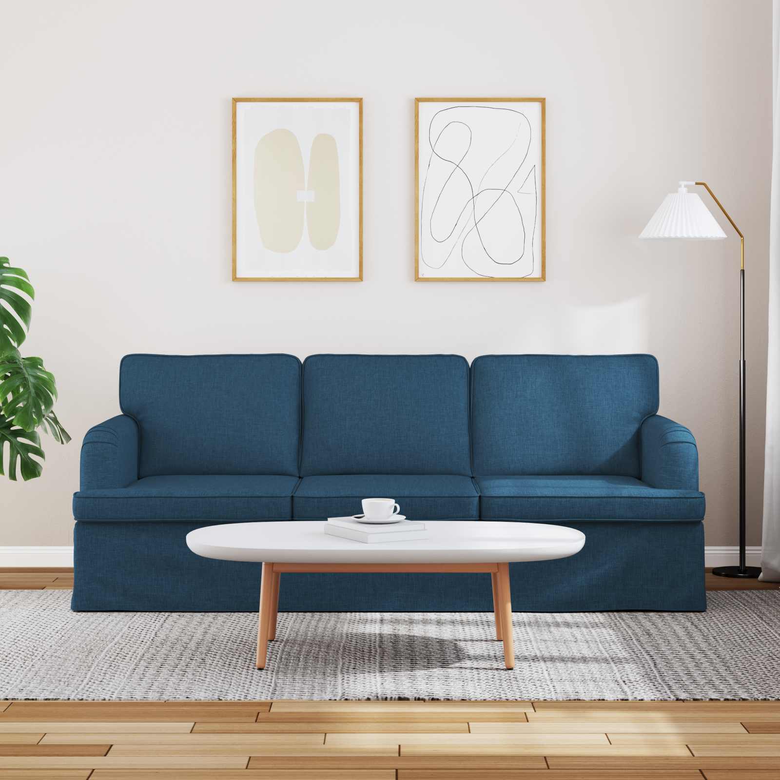 Sofa Blau 201 x 80 x 85 cm Stoff