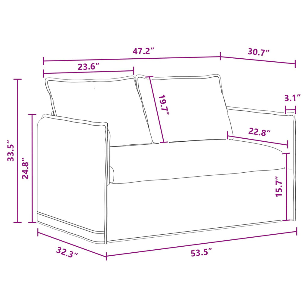 Sofa Dunkelgrau 136 x 82 x 85 cm Stoff