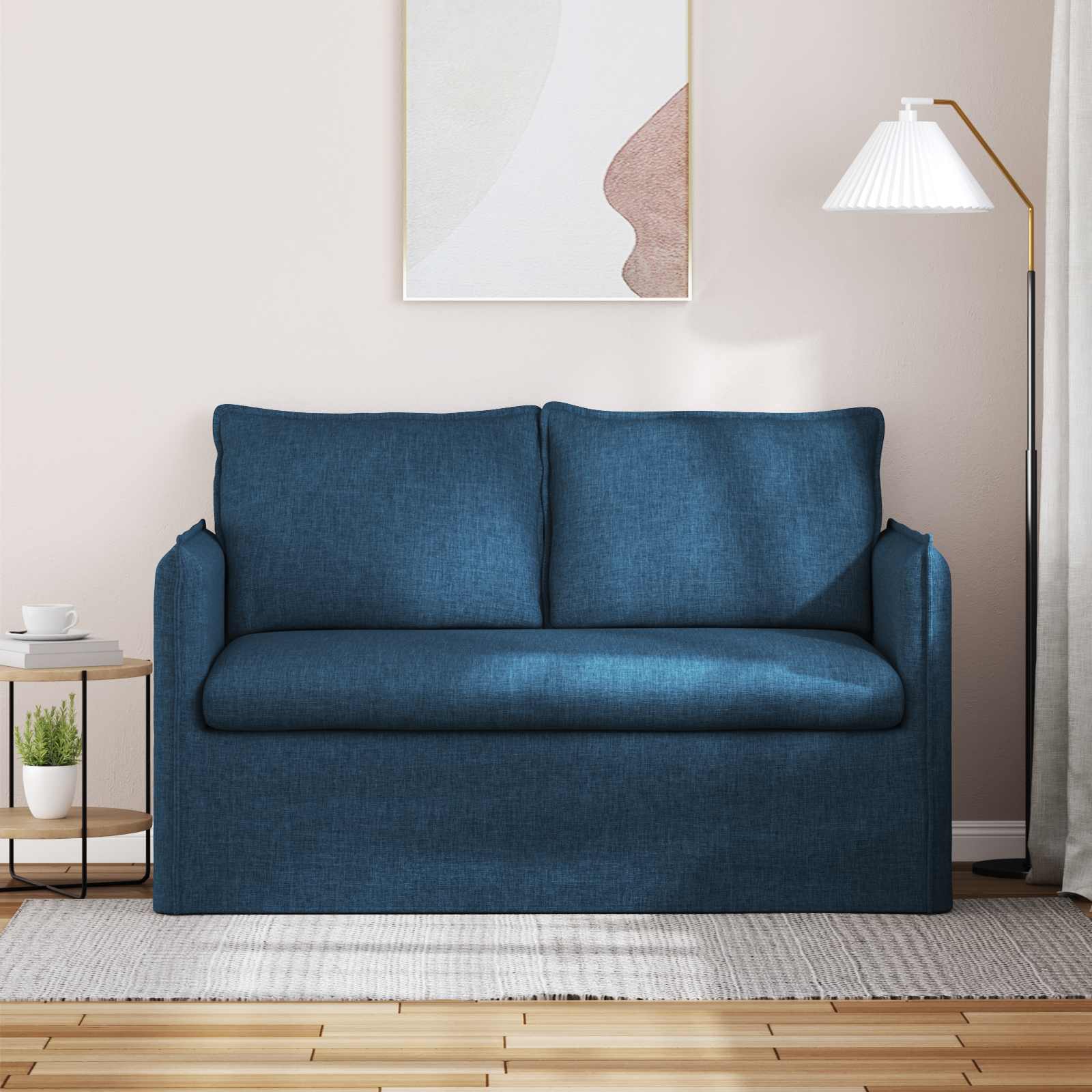 Sofa Blau 136 x 82 x 85 cm Stoff