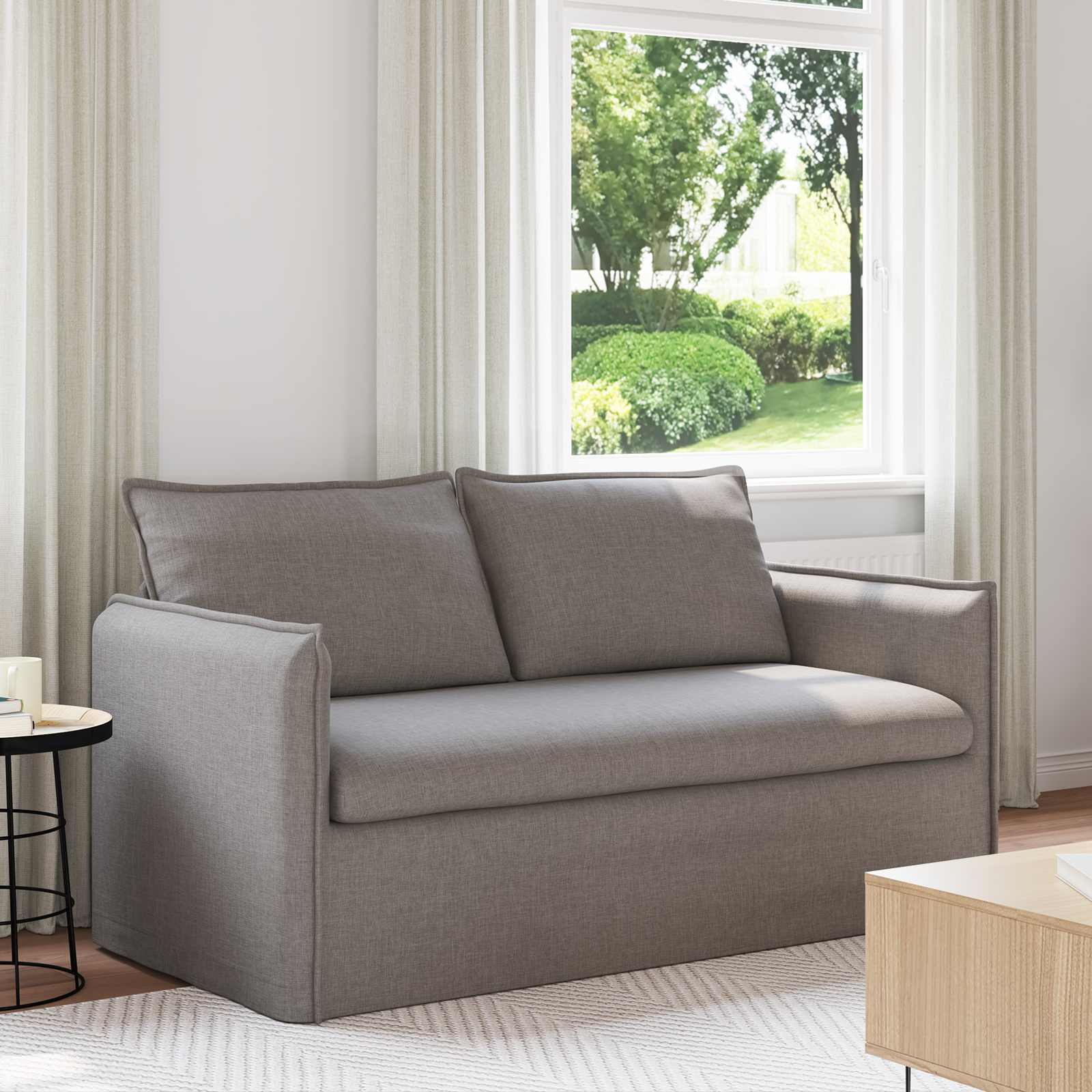 Sofa Taupe 156 x 82 x 85 cm Stoff