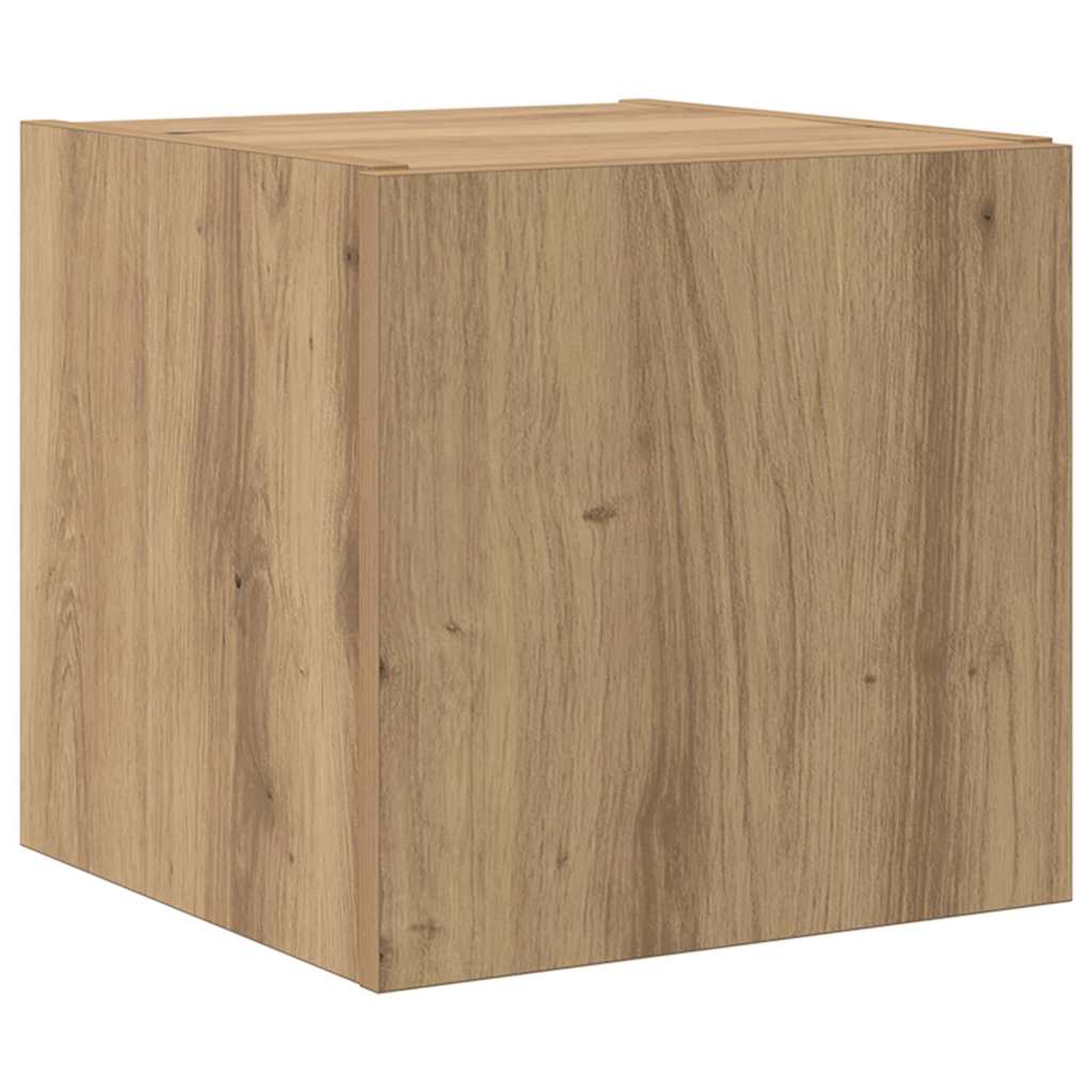 TV-Wandschrank mit LED Kunsthandwerk Eiche 30,5 x 35 x 30 cm