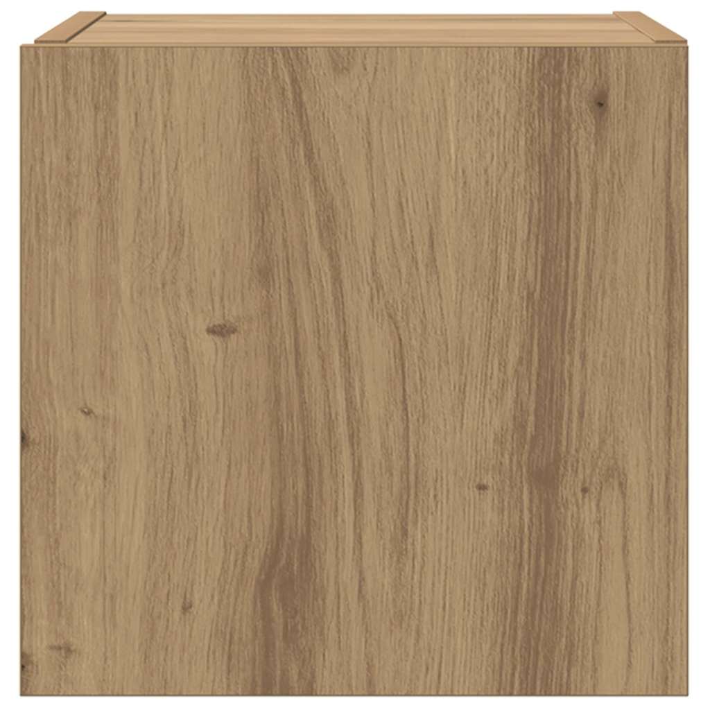 TV-Wandschrank mit LED Kunsthandwerk Eiche 30,5 x 35 x 30 cm