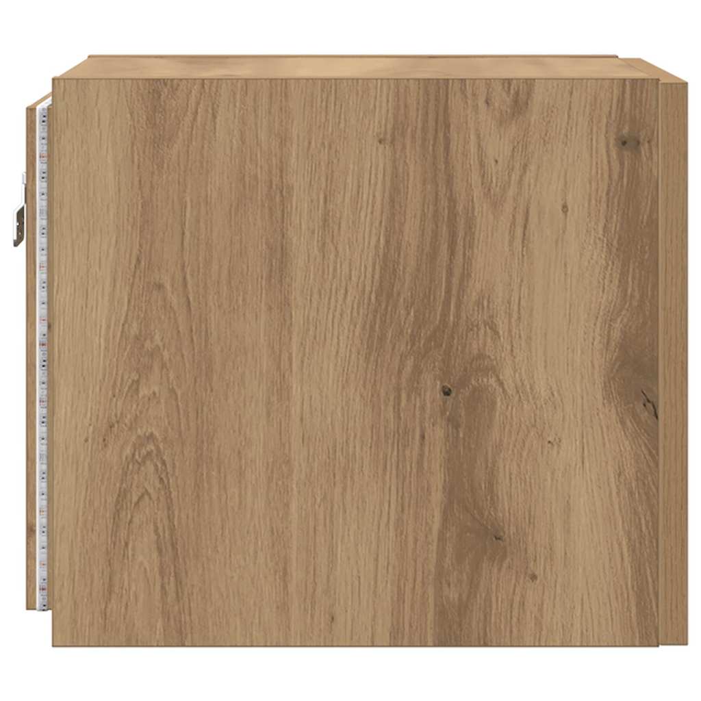 TV-Wandschrank mit LED Kunsthandwerk Eiche 30,5 x 35 x 30 cm