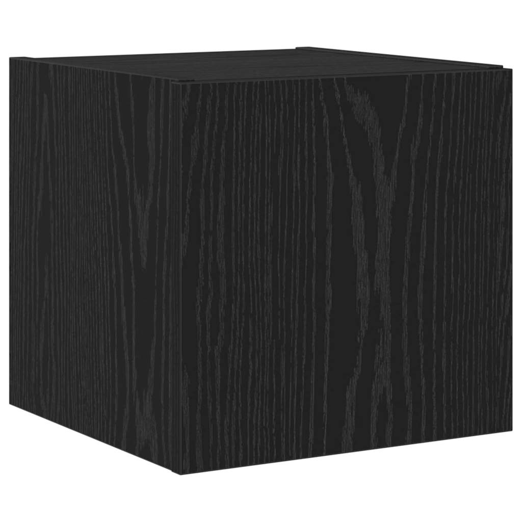 TV-Wandschrank mit LED Schwarz Eichen-Optik 30,5 x 35 x 30 cm
