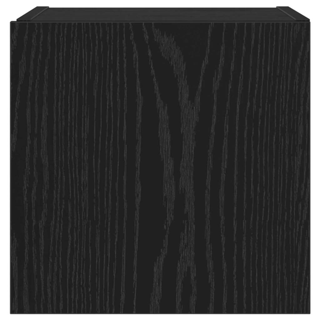 TV-Wandschrank mit LED Schwarz Eichen-Optik 30,5 x 35 x 30 cm
