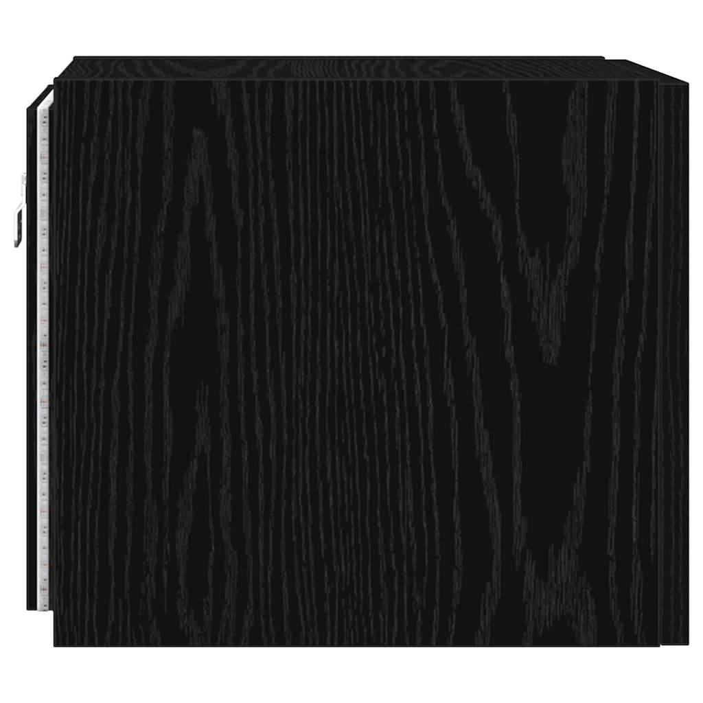 TV-Wandschrank mit LED Schwarz Eichen-Optik 30,5 x 35 x 30 cm